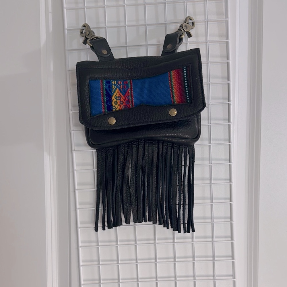 Black Fringe Hip Bag
